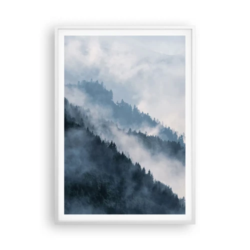 Affiche dans un cadre blanc - Poster - Mysticisme des montagnes - 70x100 cm