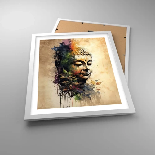 Affiche dans un cadre blanc - Poster - Namasté ! - 40x50 cm