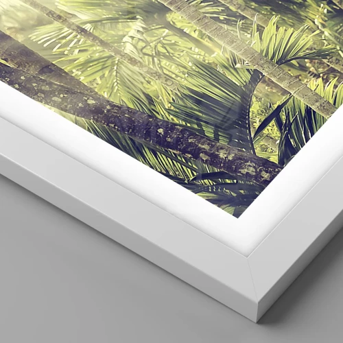 Affiche dans un cadre blanc - Poster - Nature enflammée - 100x70 cm