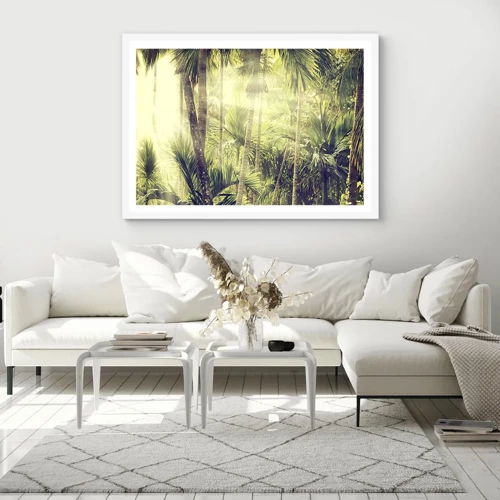 Affiche dans un cadre blanc - Poster - Nature enflammée - 40x30 cm