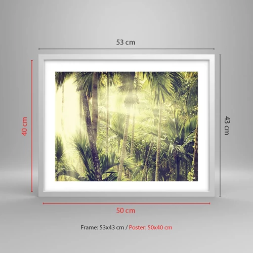 Affiche dans un cadre blanc - Poster - Nature enflammée - 50x40 cm