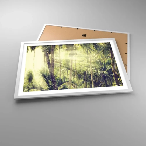 Affiche dans un cadre blanc - Poster - Nature enflammée - 70x50 cm