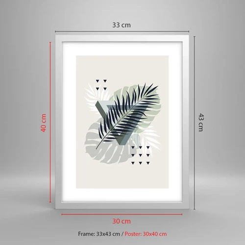 Affiche dans un cadre blanc - Poster - Nature et géométrie - deux odres? - 30x40 cm