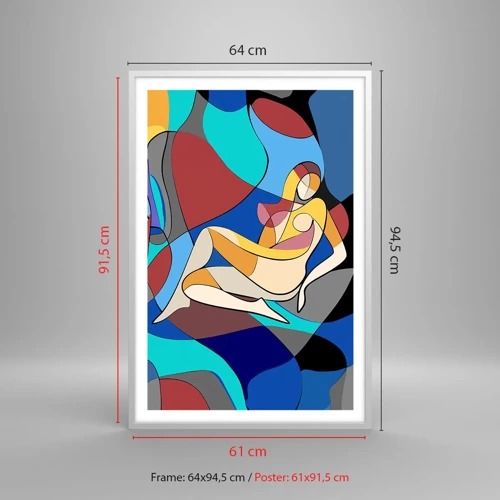 Affiche dans un cadre blanc - Poster - Nu cubiste - 61x91 cm