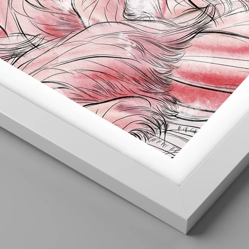 Affiche dans un cadre blanc - Poster - Oiseau corps de ballet - 30x40 cm