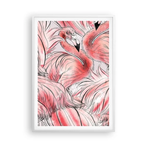 Affiche dans un cadre blanc - Poster - Oiseau corps de ballet - 70x100 cm