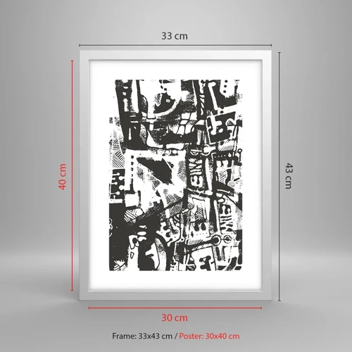 Affiche dans un cadre blanc - Poster - Ordre ou chaos? - 30x40 cm