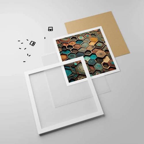 Affiche dans un cadre blanc - Poster - Ornements arabes – variation - 50x50 cm