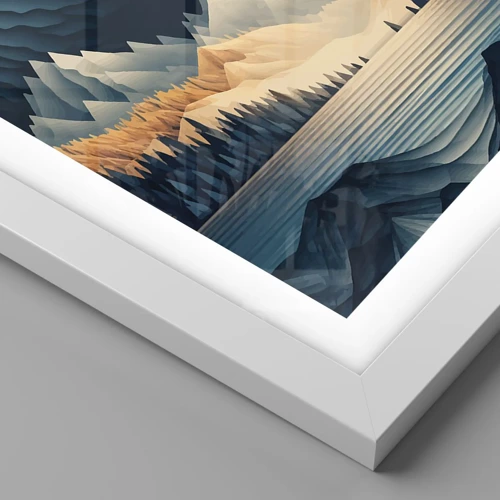 Affiche dans un cadre blanc - Poster - Paysage de montagne parfait - 50x50 cm