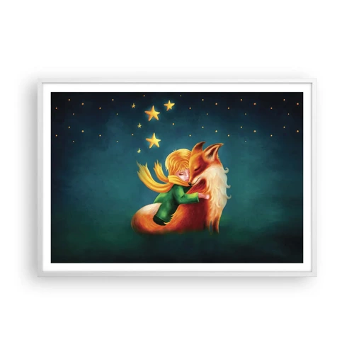 Affiche dans un cadre blanc - Poster - Petit Prince - 100x70 cm