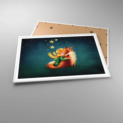 Affiche dans un cadre blanc - Poster - Petit Prince - 100x70 cm