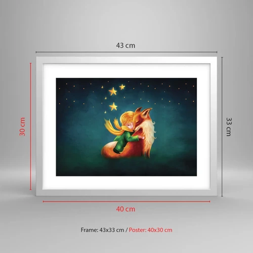 Affiche dans un cadre blanc - Poster - Petit Prince - 40x30 cm