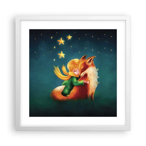 Affiche dans un cadre blanc - Poster - Petit Prince - 40x40 cm