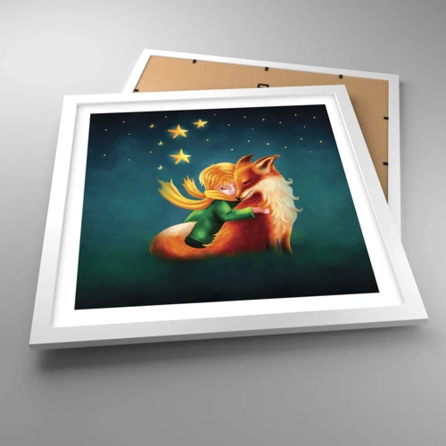 Affiche dans un cadre blanc - Poster - Petit Prince - 40x40 cm