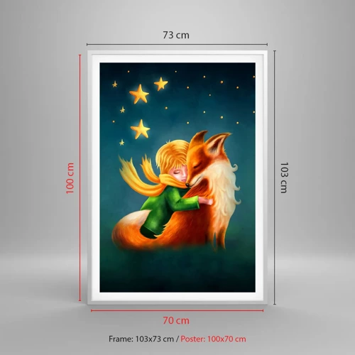 Affiche dans un cadre blanc - Poster - Petit Prince - 70x100 cm