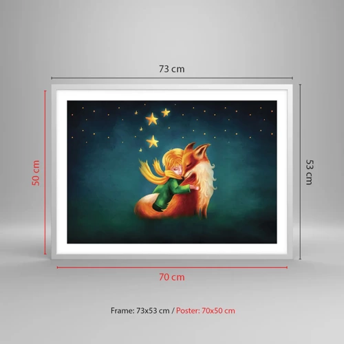 Affiche dans un cadre blanc - Poster - Petit Prince - 70x50 cm