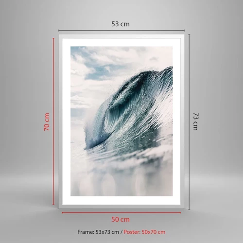 Affiche dans un cadre blanc - Poster - Pic d'eau - 50x70 cm