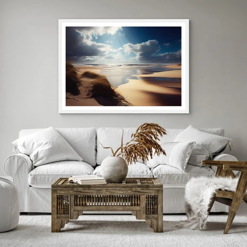 Affiche dans un cadre blanc - Poster - Plage, plage sauvage - 50x50 cm