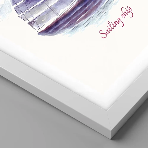 Affiche dans un cadre blanc - Poster - Plein de voiles et d’eau calme - 30x40 cm