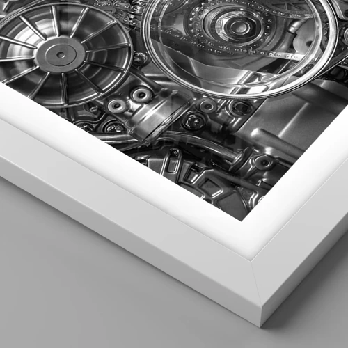Affiche dans un cadre blanc - Poster - Poésie mécanique - 91x61 cm
