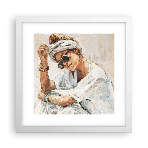 Affiche dans un cadre blanc - Poster - Portrait en plein soleil - 30x30 cm