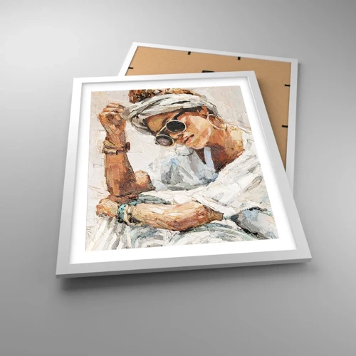 Affiche dans un cadre blanc - Poster - Portrait en plein soleil - 40x50 cm