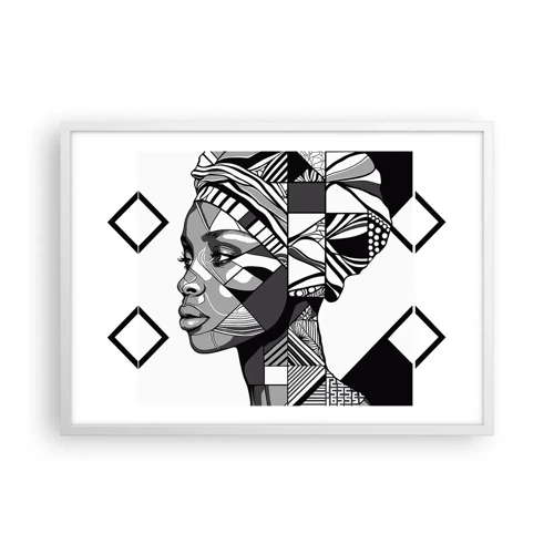 Affiche dans un cadre blanc - Poster - Portrait ethnique - 70x50 cm