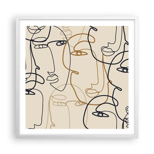 Affiche dans un cadre blanc - Poster - Portrait multiplié - 60x60 cm