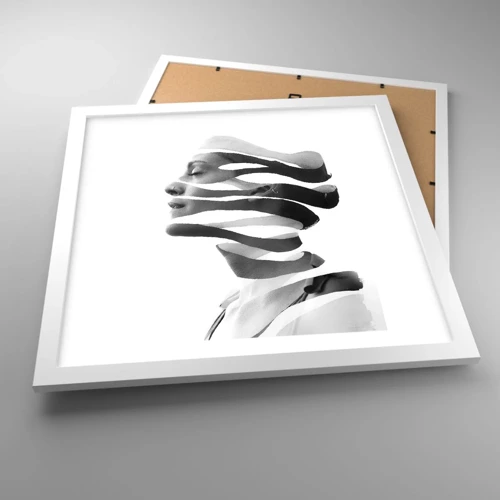 Affiche dans un cadre blanc - Poster - Portrait surréaliste - 40x40 cm