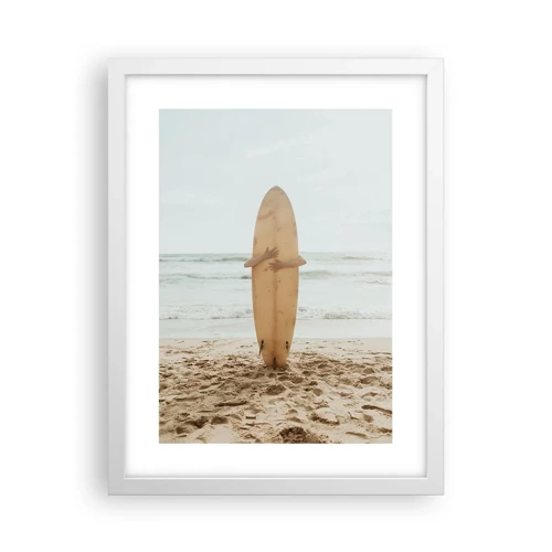 Affiche dans un cadre blanc - Poster - Pour l'amour des vagues - 30x40 cm