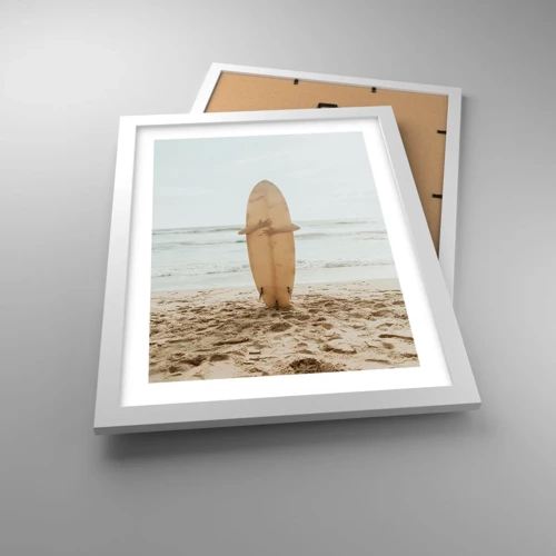 Affiche dans un cadre blanc - Poster - Pour l'amour des vagues - 30x40 cm