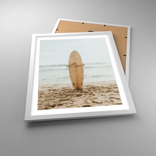 Affiche dans un cadre blanc - Poster - Pour l'amour des vagues - 40x50 cm