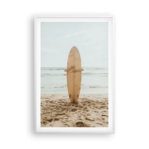 Affiche dans un cadre blanc - Poster - Pour l'amour des vagues - 61x91 cm