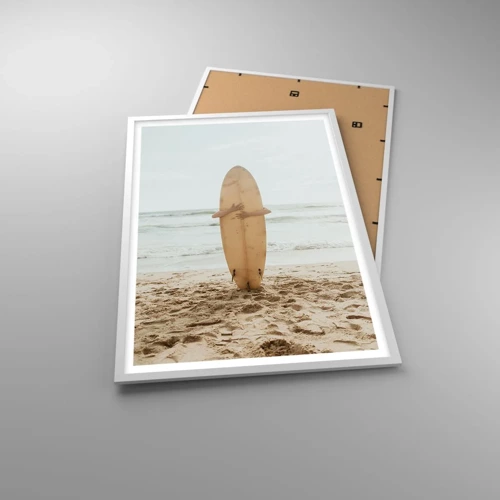 Affiche dans un cadre blanc - Poster - Pour l'amour des vagues - 61x91 cm