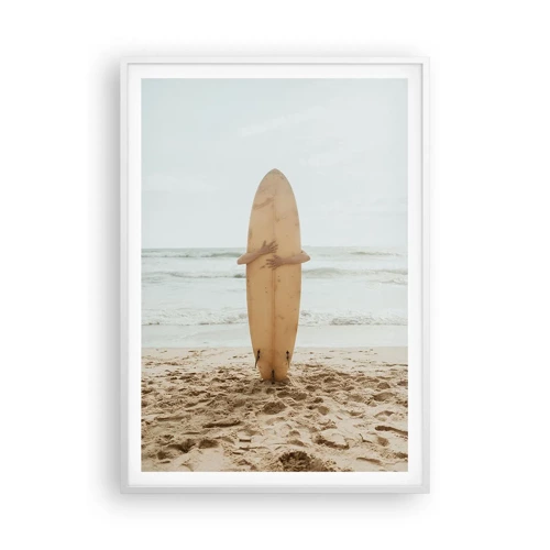 Affiche dans un cadre blanc - Poster - Pour l'amour des vagues - 70x100 cm