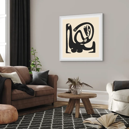 Affiche dans un cadre blanc - Poster - Presque du Picasso - 30x30 cm