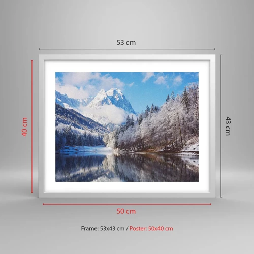 Affiche dans un cadre blanc - Poster - Protecteur de la neige - 50x40 cm