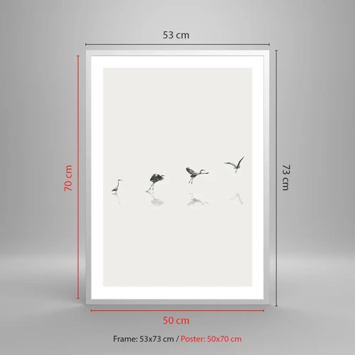 Affiche dans un cadre blanc - Poster - Quatre étapes simples - 50x70 cm