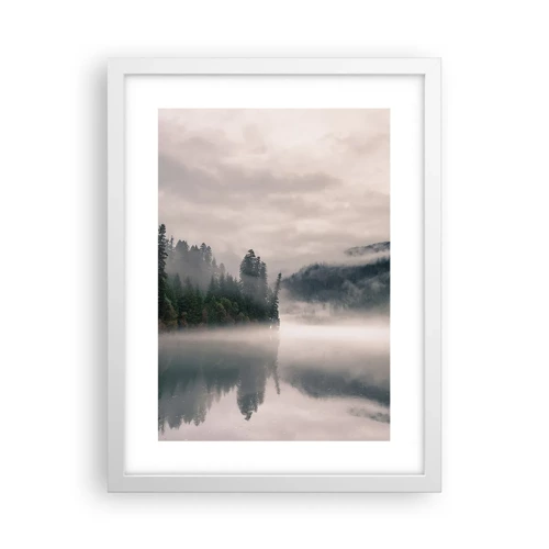 Affiche dans un cadre blanc - Poster - Reflet dans le brouillard - 30x40 cm