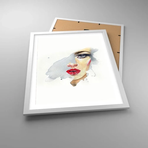 Affiche dans un cadre blanc - Poster - Reflet dans une goutte d'eau - 40x50 cm