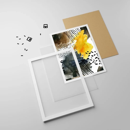 Affiche dans un cadre blanc - Poster - Rencontre des éléments - 30x40 cm