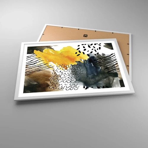 Affiche dans un cadre blanc - Poster - Rencontre des éléments - 70x50 cm
