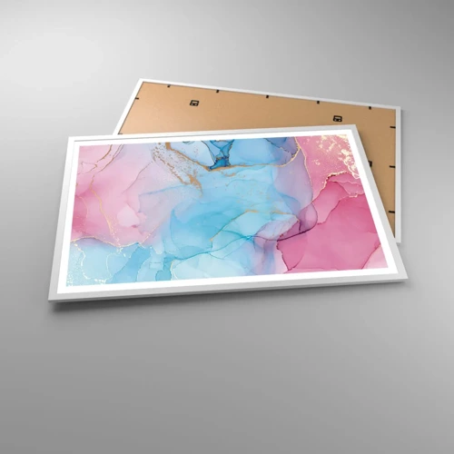 Affiche dans un cadre blanc - Poster - Rencontre et mélange - 91x61 cm