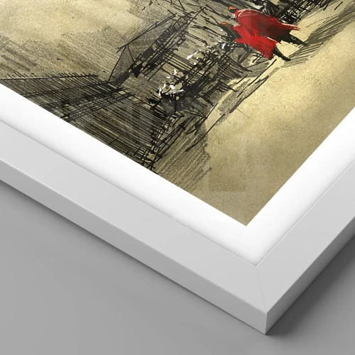 Affiche dans un cadre blanc - Poster - Rendez-vous dans le brouillard de Londres - 70x50 cm