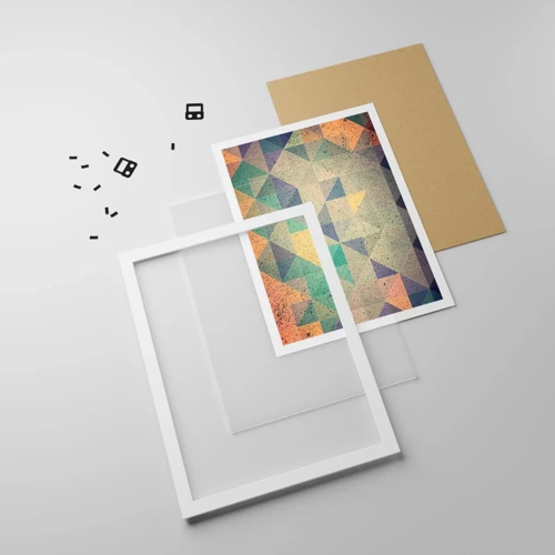 Affiche dans un cadre blanc - Poster - République des triangles - 30x40 cm