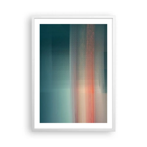 Affiche dans un cadre blanc - Poster - Résumé : vagues de lumière - 50x70 cm