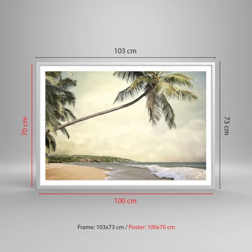 Affiche dans un cadre blanc - Poster - Rêve tropical - 100x70 cm