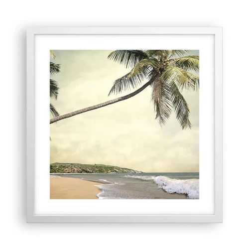 Affiche dans un cadre blanc - Poster - Rêve tropical - 40x40 cm