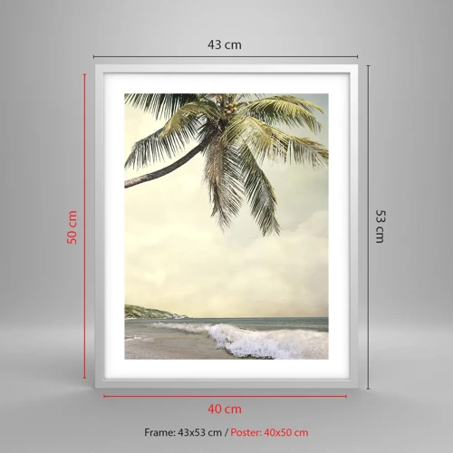 Affiche dans un cadre blanc - Poster - Rêve tropical - 40x50 cm