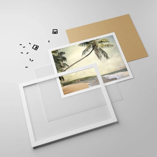 Affiche dans un cadre blanc - Poster - Rêve tropical - 50x40 cm